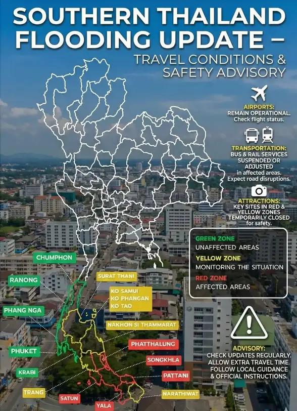 Southern Thailand Flooding Update – Travel Conditions & Safety Advisory